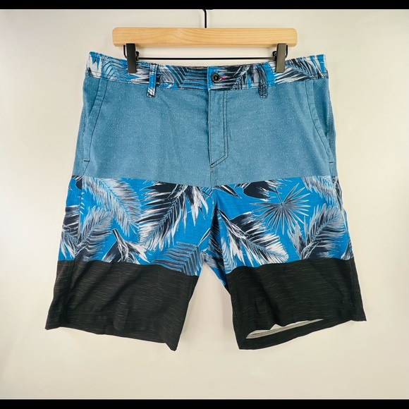 O’NEILL MENS SZ 36 HYBRID PALM LEAF PRINT SURFING/SWIMMING BOARD SHORTS - Picture 1 of 11